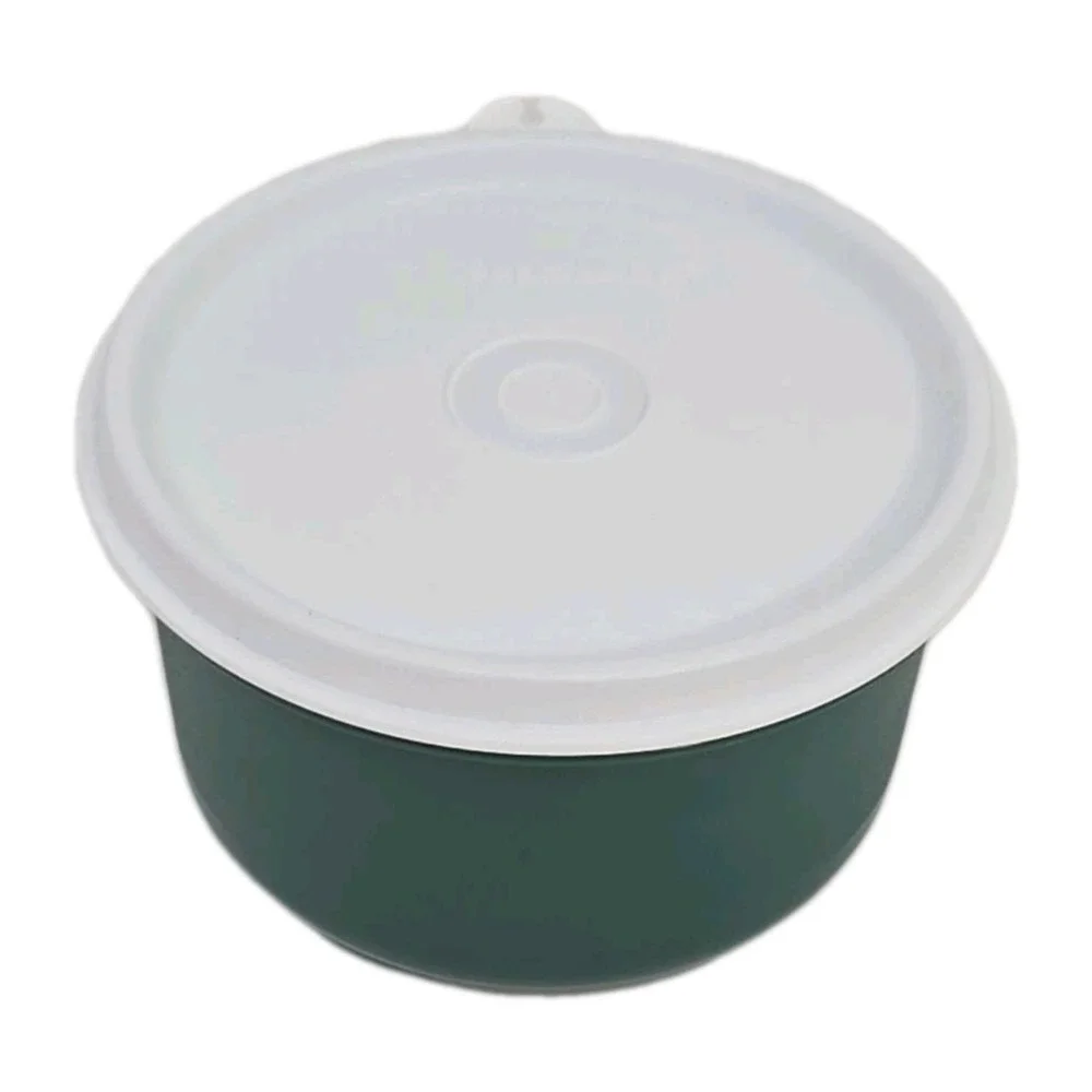 Tupperware Round Green White Chip and Dip Veggie Tray w Lid Vintage‎ U149